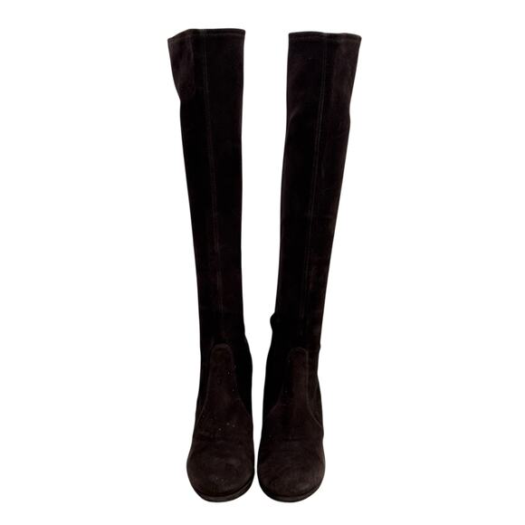 Stuart Weitzman Knee High Stretch Platform Boots SZ 9 Womens Brown Tall Stiletto - Picture 3 of 12